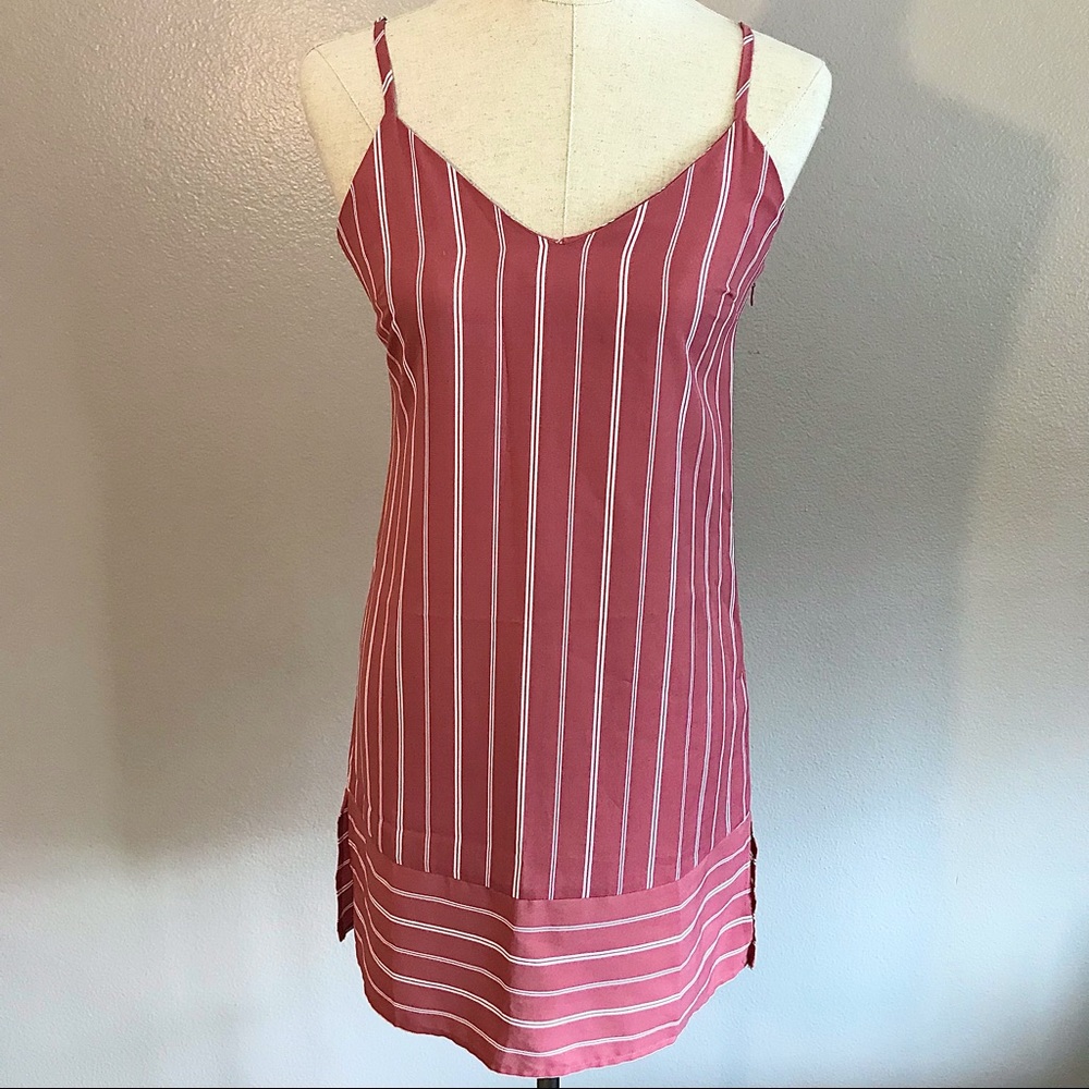 Forever 21 Pink Striped Slip Dress